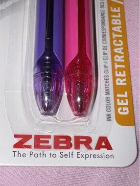 Zebra Quality Value Gel Retractable Pens, 0.7mm Medium Point Colored Ink, 2-Pack